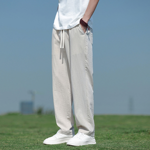冰丝裤风男裤子夏季纯色休闲裤直筒裤九分裤潮8262-p55图片