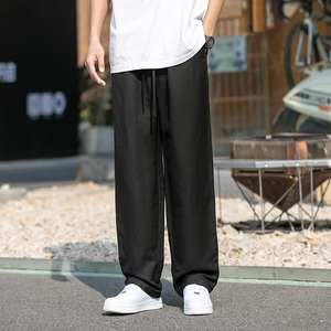 亚麻裤夏季新款男长裤清凉直筒裤风复古棉麻休闲裤子8038-p85图片