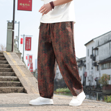 风男长裤新款休闲裤哈伦裤子直筒大码纯棉九分裤A016-8256P75，男装休闲裤，电商A016