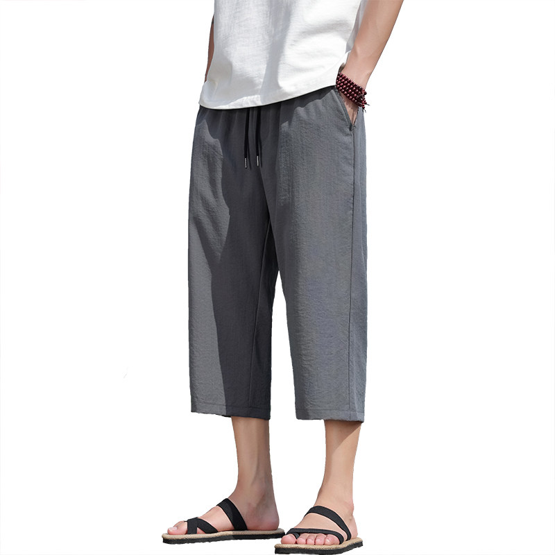 风冰丝裤男裤子夏季青春流行大码休闲裤七分裤潮8267-p45控58,男装牛仔裤,电商A016
