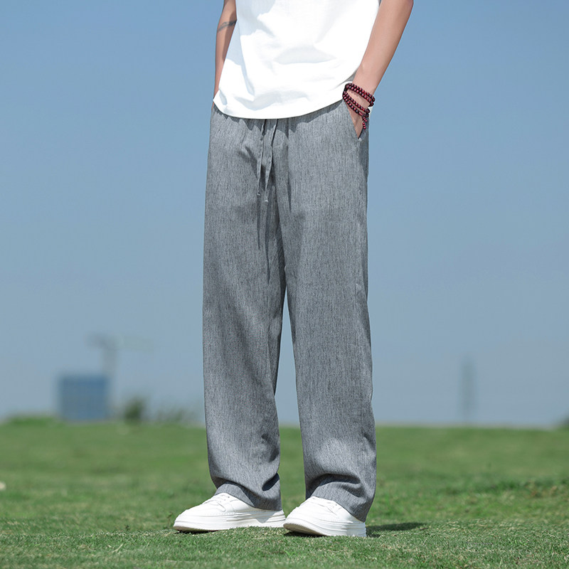 风休闲裤夏季新款男长裤大码百搭直筒裤拖地裤子8263-P50图片