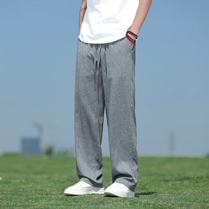 风休闲裤夏季新款男长裤大码百搭直筒裤拖地裤子8263-P50图片