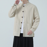 风亚麻外套开衫夏季男新中式长袖衬衫防晒服DSA016-1176-P85，男装防晒衣，电商A016