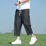 牛仔裤春夏新款直筒裤休闲裤日系潮流男宽松大码七分裤子8023-p55，男装休闲裤，电商A016