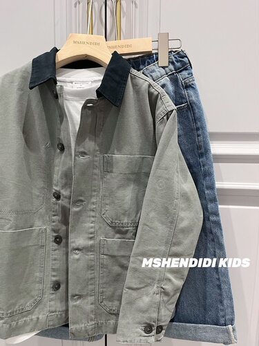 Jenniekids2026秋冬新款儿童男女童帅气拼色夹克上衣外套