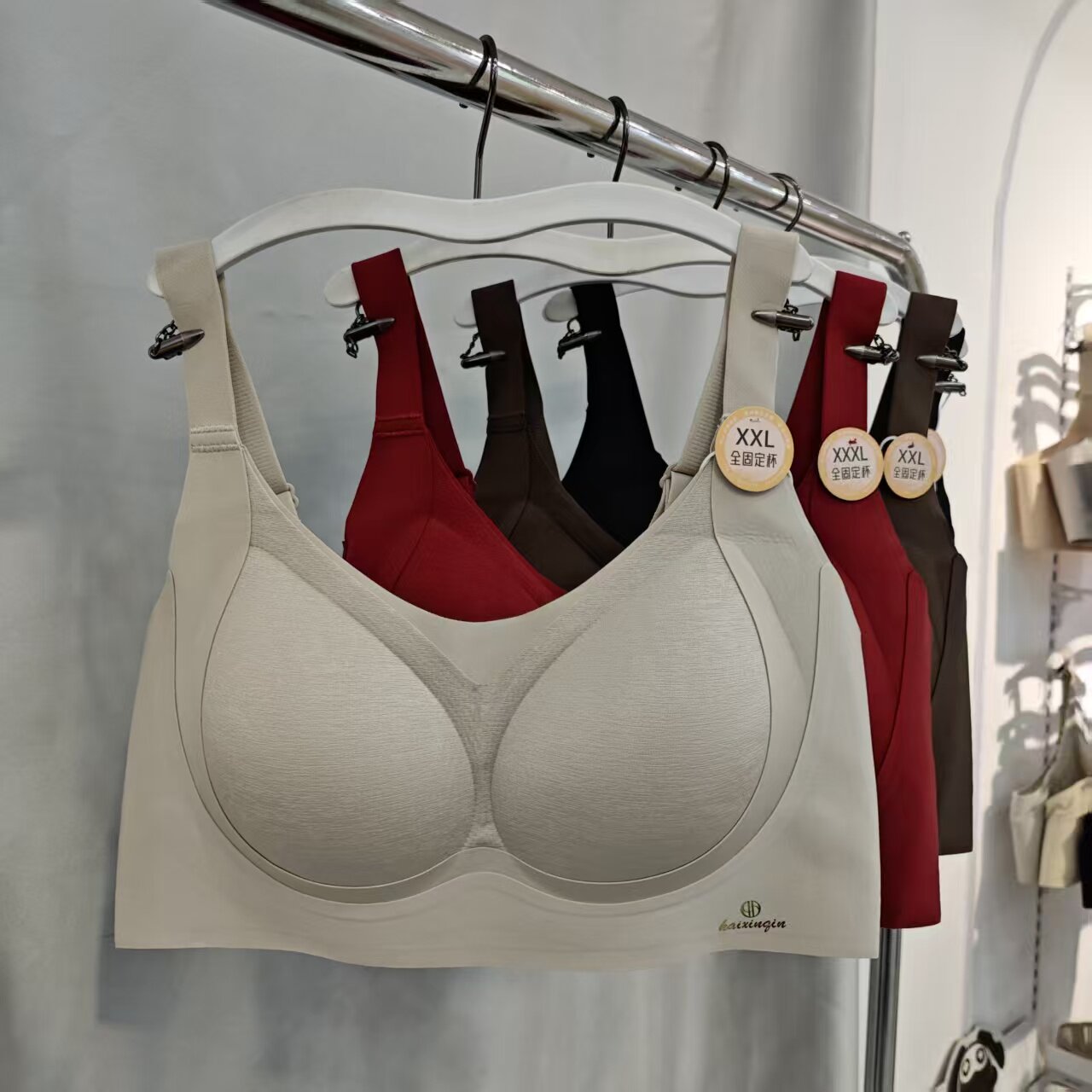 无钢圈全罩杯大胸显小收副乳文胸