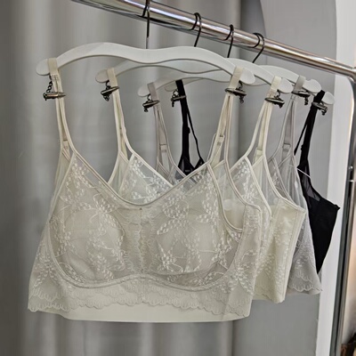 超薄镂空蕾丝美背大码吊带文胸罩