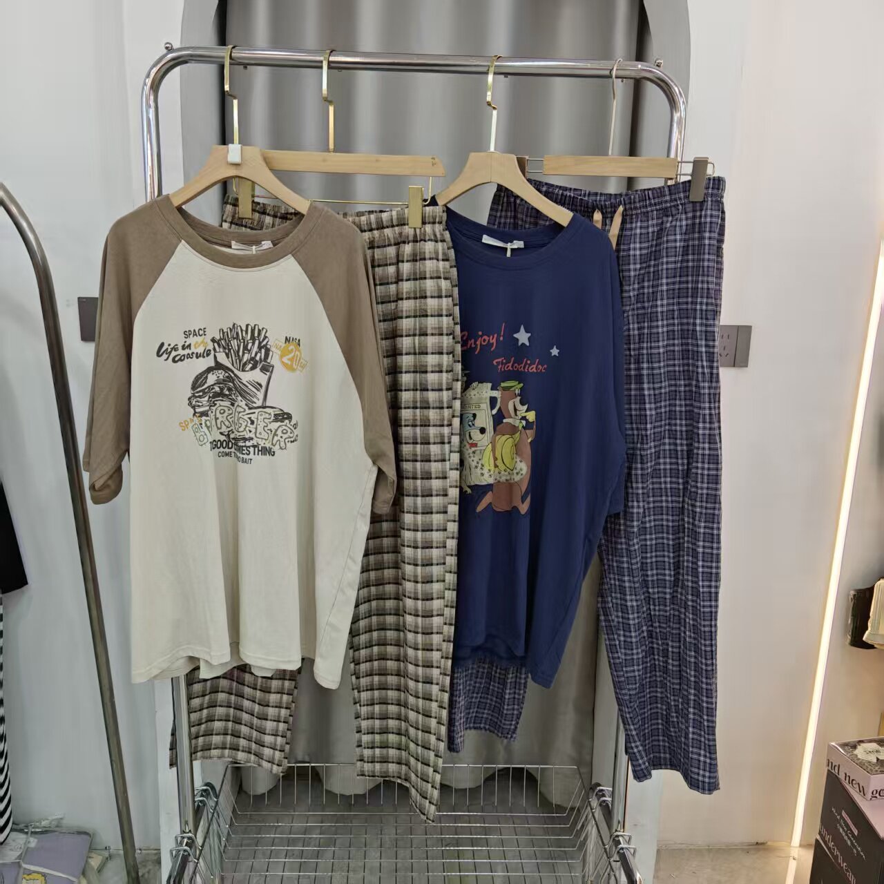 短袖长裤男士圆领睡衣8025宽松舒适柔软可外穿休闲家居服套装8029