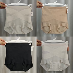 头8809 交叉带微收腹透气舒适轻塑身底裤 新款 女士高腰无痕三角内裤