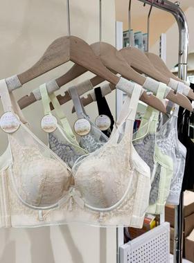 精美睫毛蕾丝网纱美胸带内衣超薄B杯女加宽侧收舒适包裹文胸25001