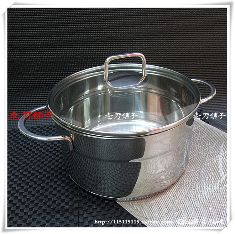 清货 外贸原单WMF锅具18/10食品级不锈钢24cm汤锅蒸锅