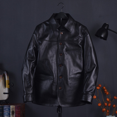男士进口美式复古夹克真皮皮衣