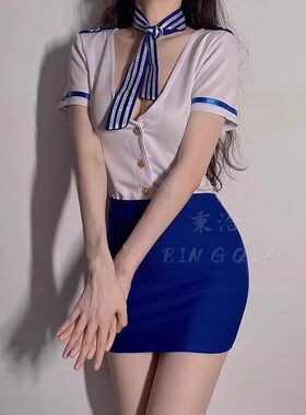 性感OL纯欲空姐装制服惑诱秘书装床上cos服装内衣免脱角色扮演