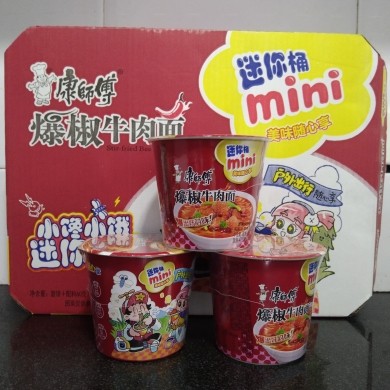 康师傅方便面迷你桶爆椒牛肉面