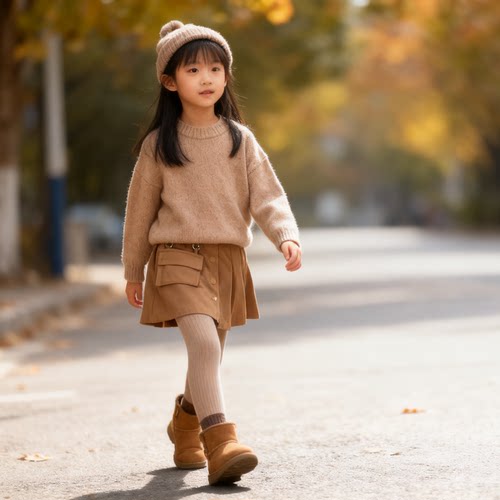 促销款新款女童百褶短裙半身裙