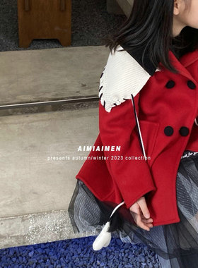 双面绒【羊毛大衣】【120码】童装女孩子中长款呢子中大童611310