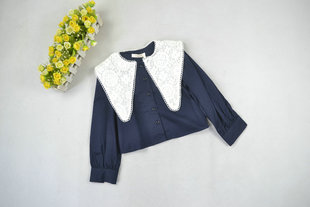 【110-140码】2025新童装女孩衬衫长袖T衬衣上衣纯棉中大童614060