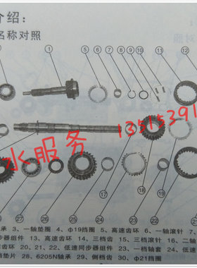 宗申龙五星金马先锋摩托三轮车配件250ZH800变速箱轴承齿轮
