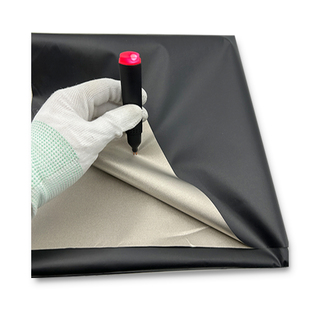 单面黑色导电布RFID防盗刷面料电磁屏蔽布防消磁防磁里布法拉第布