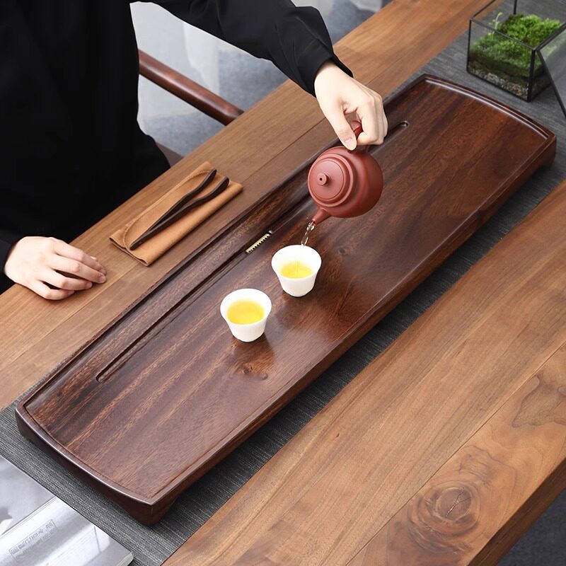 2025新实木茶盘轻豪华核桃茶盘家用功夫茶具干输液台现代家庭原木
