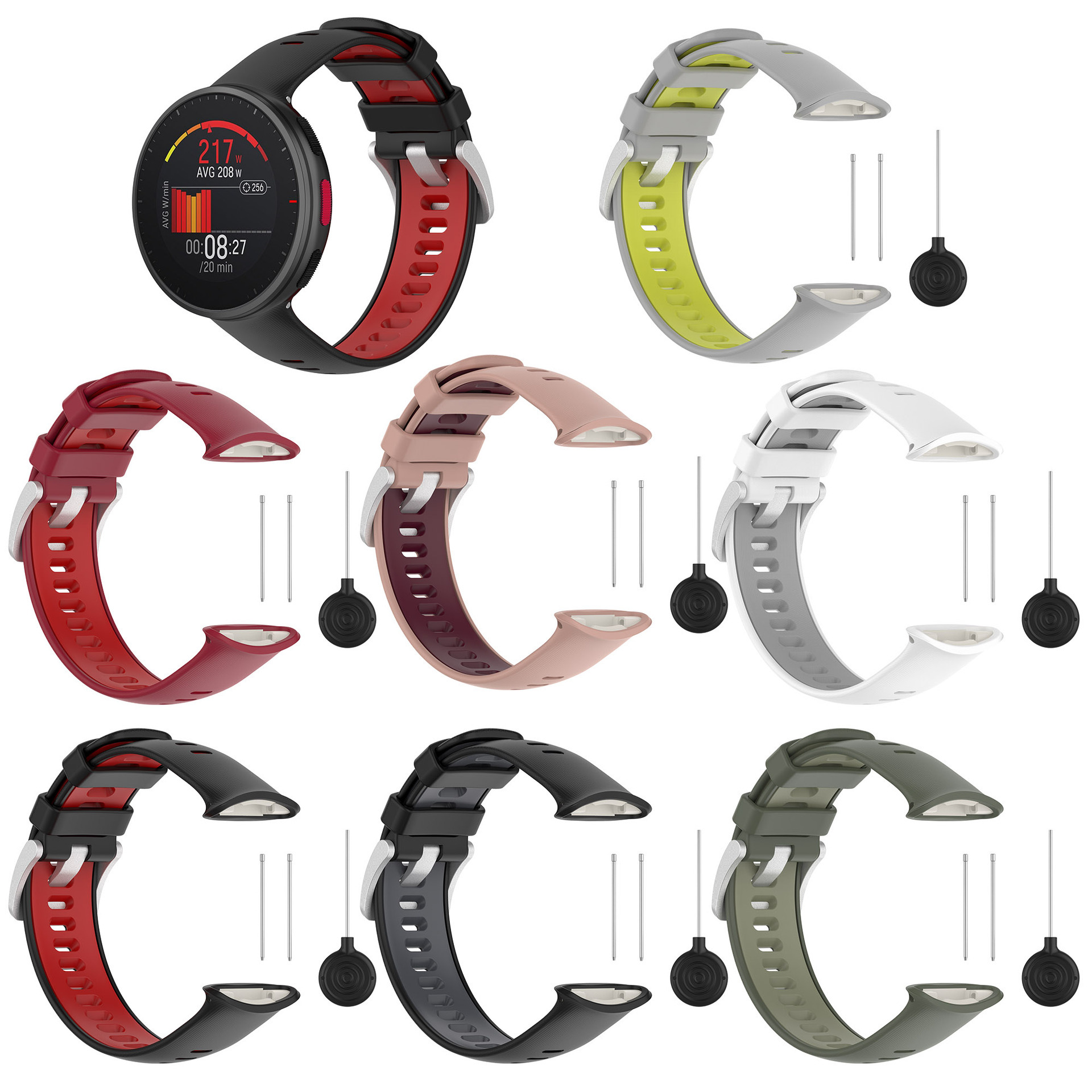 适用于博能Polar Vantage V2智能手表双色官方纹路替换表带送工具