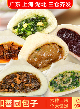 和善园鲜肉大包肉包960g/袋6种口味早餐商用速冻半成品包子鲜肉包
