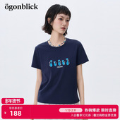 北欧时刻 宽松正肩显瘦小个子上衣 新款 美式 猫咪印花T恤女26年夏季