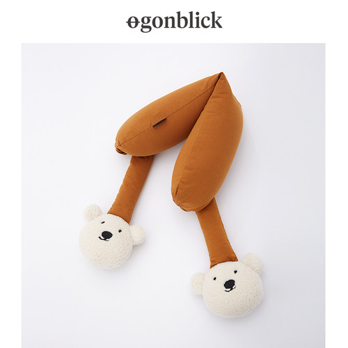 北欧时刻绑结粒子颈枕旅行多巴胺手掌熊猫卡通公仔柔软旅行枕