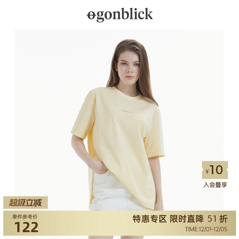 北欧时刻极简风宽松印花短袖T恤