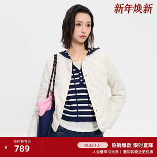 保暖薄款 新款 百搭外套 北欧时刻白色羽绒服内胆女25年冬季 商场同款