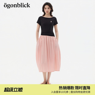 北欧时刻燕子刺绣不规则拼接花苞连衣裙女26年夏季新款宽松长裙子