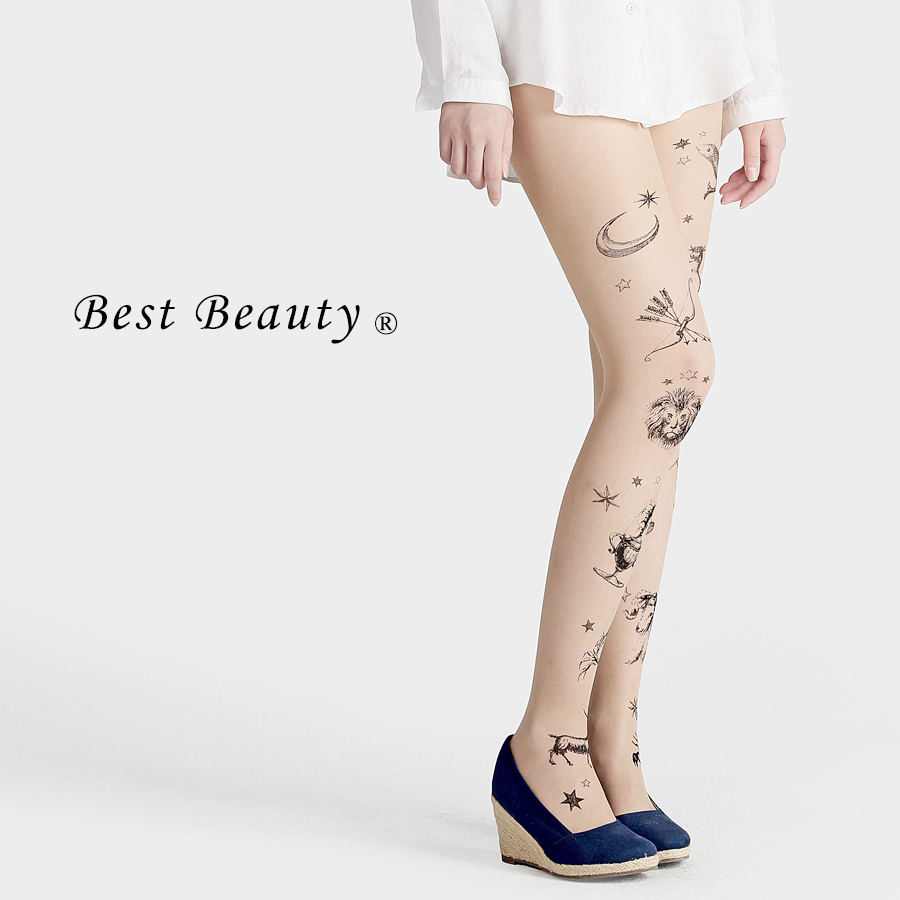 日本假刺青女士打底袜