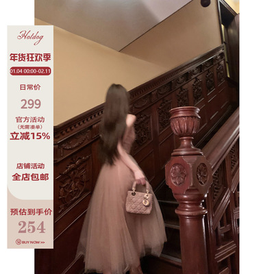 高级优雅抹胸连衣裙女长裙