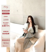 真狐狸毛领 Hotdog热狗很辣 冰雪美人 90羊毛双面呢外套