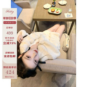 Hotdog 奶白色大翻领皮草外套 仿真毛皮草 热狗很辣 皑皑雪域