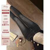 热狗很辣 涩谷超模裤 高腰显瘦显腿长牛仔裤 Hotdog 女紧身长裤