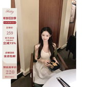 热狗很辣 浪漫物语 收腰镂空针织U领连衣裙 Hotdog 开衫 两件套