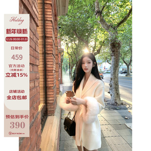 极简高级气质毛毛袖 Hotdog 仿真狐狸毛 盈盈雪冬 外套 热狗很辣