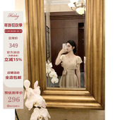 收腰显瘦优雅气质荷叶袖 Hotdog热狗很辣 中世纪少女 绑带连衣裙