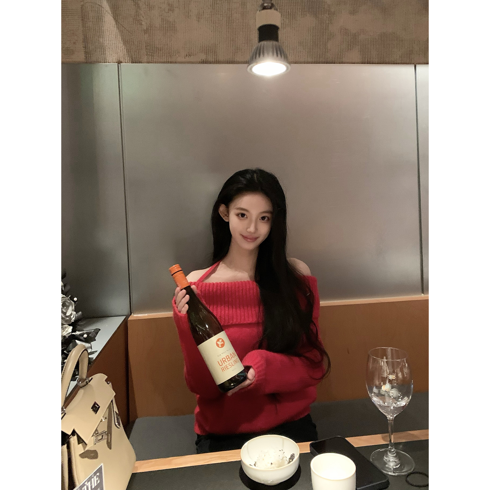 Hotdog热狗很辣燕麦色针织上衣