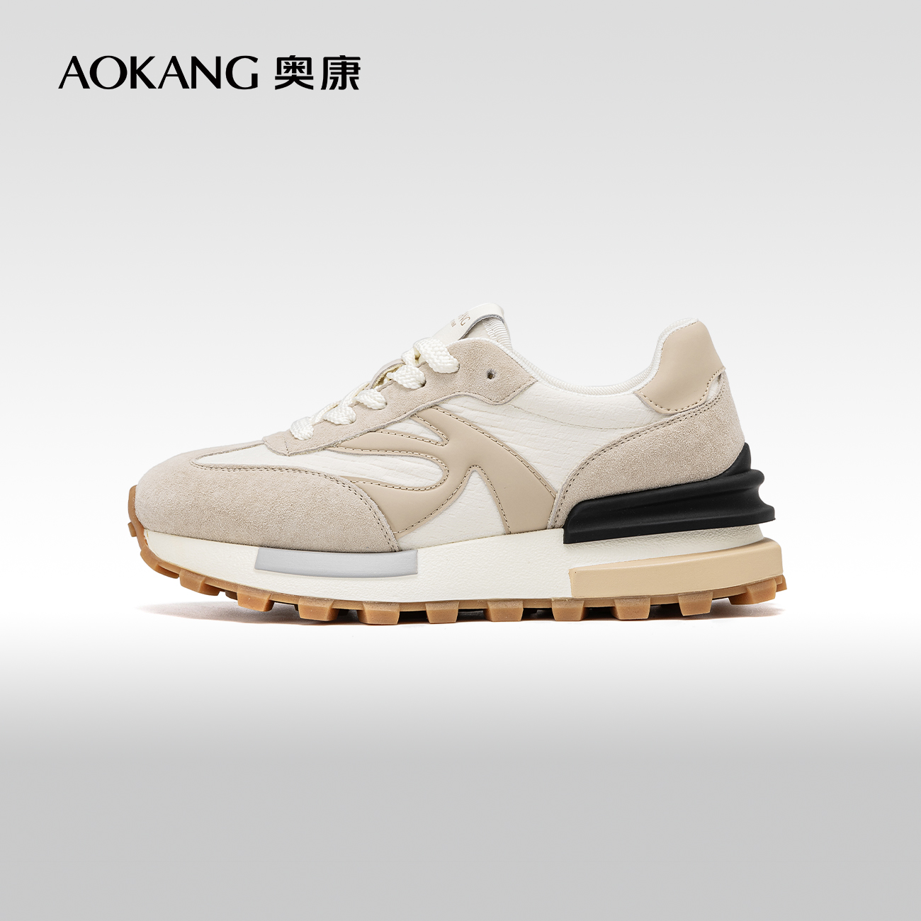 奥康厚底德训鞋小众百搭阿甘鞋