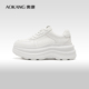 春季 新款 轻质厚底百搭系带小白鞋 奥康女鞋 松糕底通勤休闲鞋