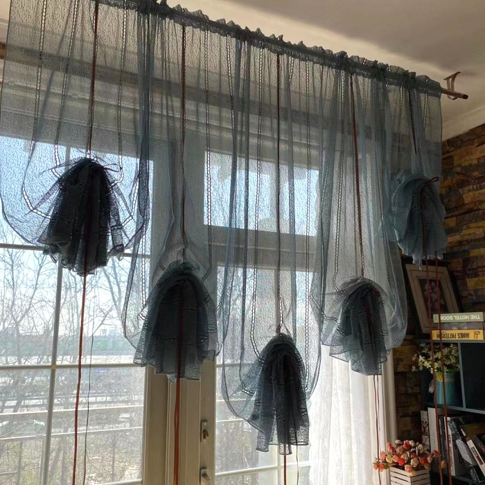 纯色成品扇形韩式风升降帘