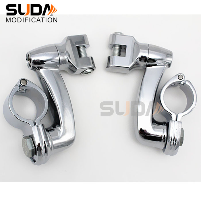 摩托车新款电镀一对配件哈雷巡航太子车改装保险杠脚踏支架