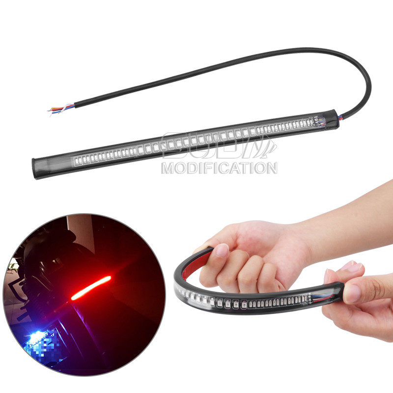 超亮摩托车改装LED后尾灯刹车灯转向灯一体led灯条灯带通用