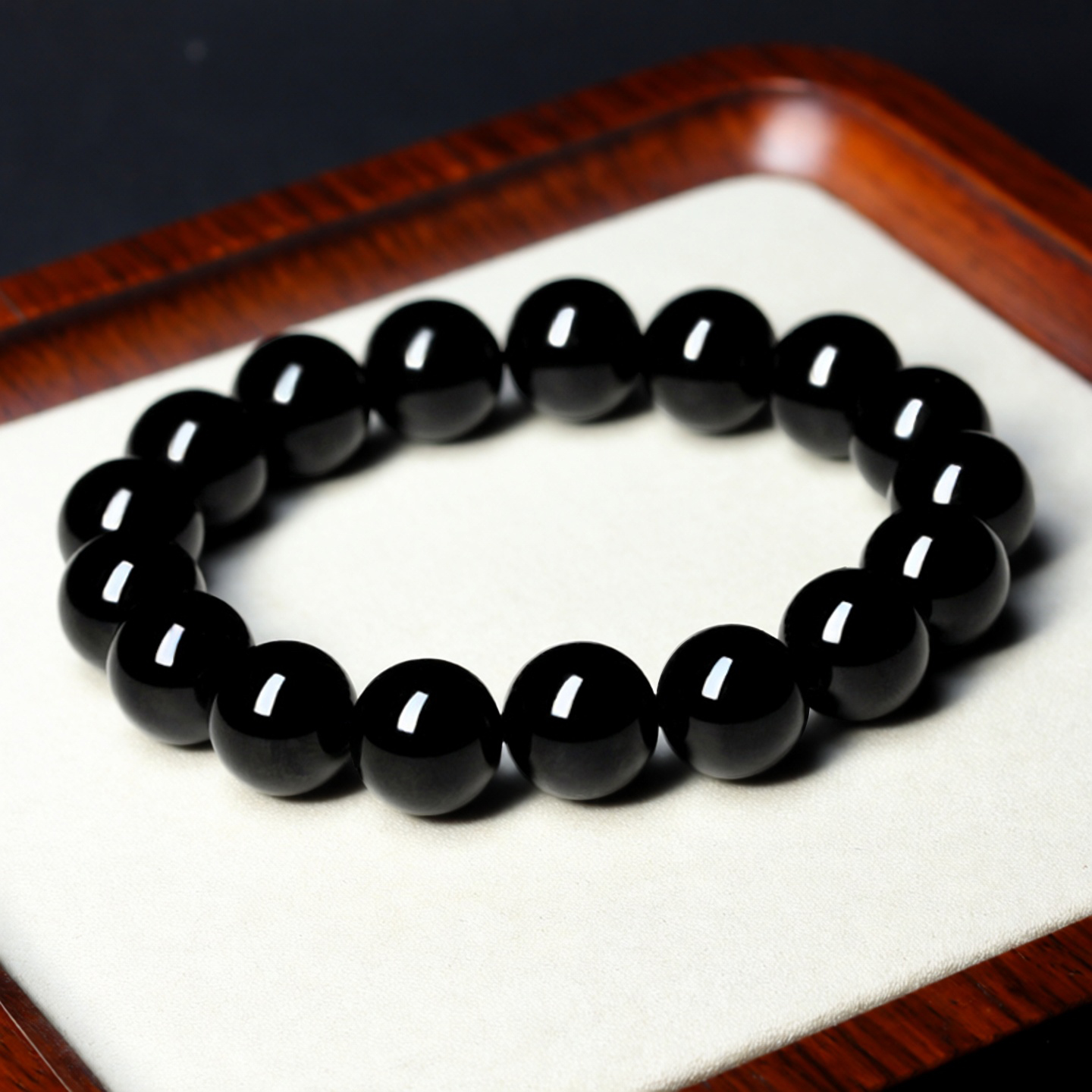 天然乌金黑曜石手链男女款手串