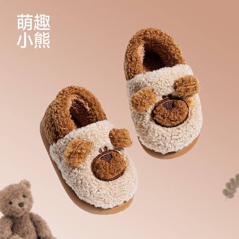 猪爸爸宝宝冬季女孩保暖防滑棉鞋