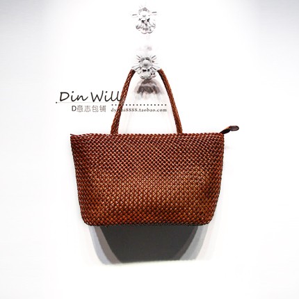 din欧美潮款仿藤条做工清凉女包