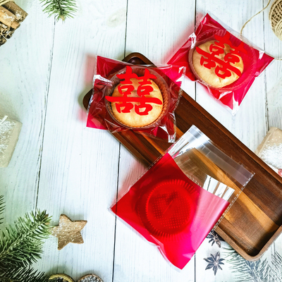 多尺寸简约大方双喜自粘袋