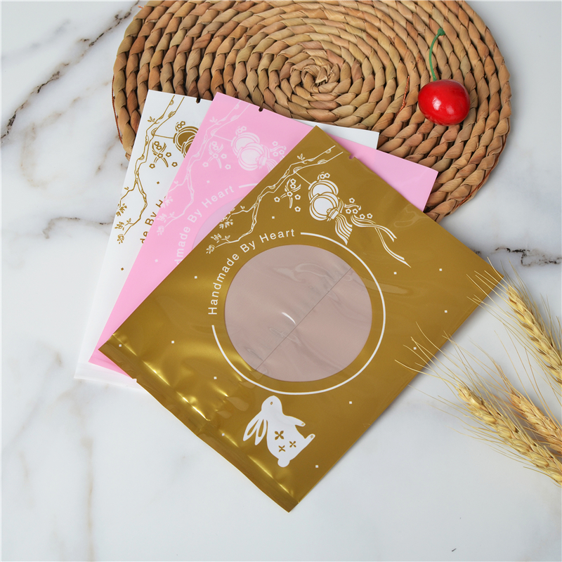 用心玉兔三色中式月饼包装100克125g蛋黄酥烘焙类机封袋子